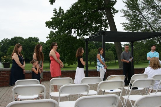 Even though this was her fourth time, Elizabeth still got excited when Bailey started down the aisle.