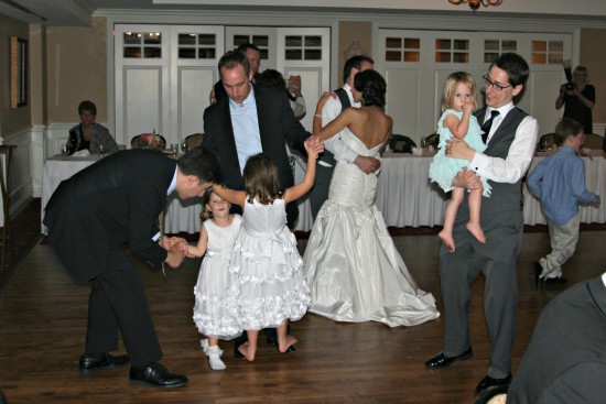 The girls danced with every combo of uncles and/or Daddy, and Tommy wove in and out of everyone wildly.  There's a reason I love the Muller men!
