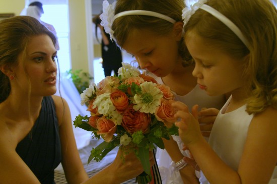 They loved being up in the powder room with all the bridesmaids beforehand.