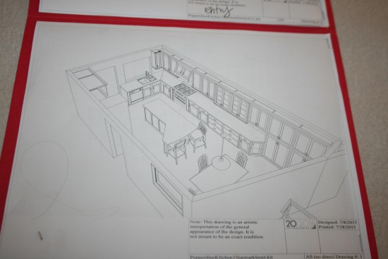 Plans for our new kitchen.  Lots and lots of cabinets!