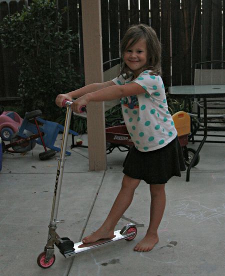 playing outside at dusk