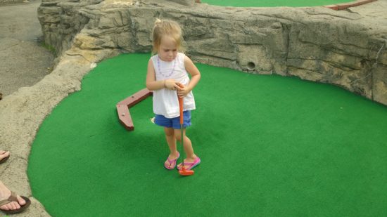 Bug loved the idea of golf but not so much the walking around in the sun for an hour.